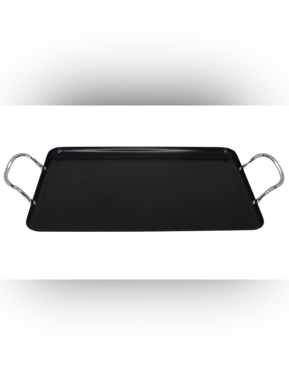 IMUSA 17” x 10” Ceramic Double Burner Griddle – Black